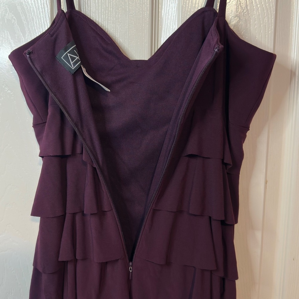 Alex Evenings Tiered Ruffle Evening Maxi Dress Size 8 Purple Bridesmaid Formal - Picture 7 of 12